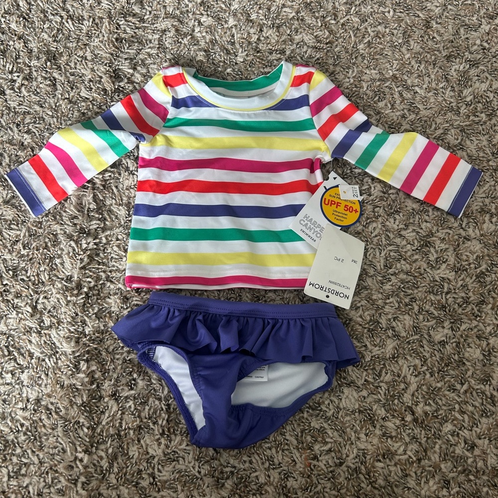 Colorful Striped Kids Swim Set by Nordstrom
